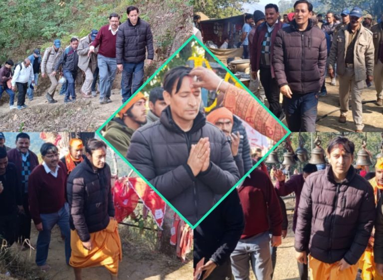 कुमाऊँ कमिश्नर दीपक रावत ने चार किलोमीटर पैदल चलकर किए श्री बाबा ब्यानधूरा जी के किए दर्शन,देर रात तक हजारों भक्तों ने किए बाबा के दर्शन।