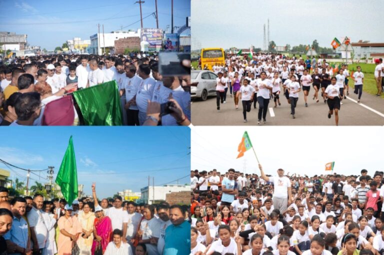 खटीमा-मुख्यमंत्री धामी के जन्मदिन पर भाजपा कार्यकर्ताओं ने मैराथन का आयोजन, 6 वार्षिय अंकित से लेकर 62 वर्षीय गंगा देवी समेत 2000 युवा दौड़े सड़कों पर,प्रथम स्थान पर सुमित व अंकिता ने मारी बाजी।