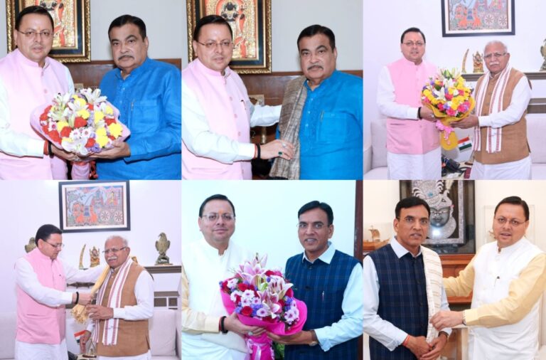 दिल्ली दौरे पर मुख्यमंत्री धामी: गडकरी से आपदा प्रभावित सड़कों की मरम्मत का किया आग्रह, खट्टर से कुंभ-2027 को लेकर हुई अहम चर्चा।