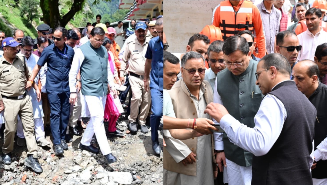 उत्तरकाशी के आपदा प्रभावित क्षेत्रों का मुख्यमंत्री धामी ने किया दौरा, स्यानाचट्टी में पीड़ितों से की मुलाकात, प्रभावितों को हर संभव सहायता दिए जाने का दिया आश्वाशन, लगातार आपदा प्रभावित क्षेत्रों की मॉनिटरिंग कर रहे हैं सीएम।