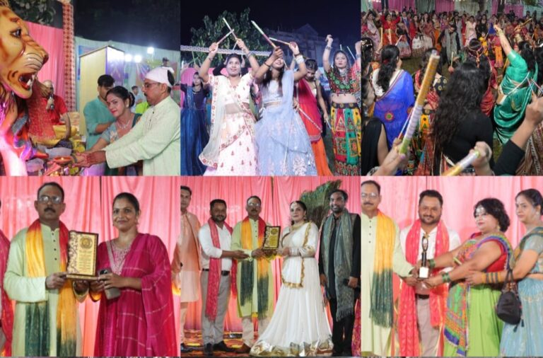 एलायंस क्लब खटीमा ने नवरात्रि पर मनाया डांडिया महोत्सव, रंग-बिरंगे परिधानों में जमकर थिरकी महिलाएं।